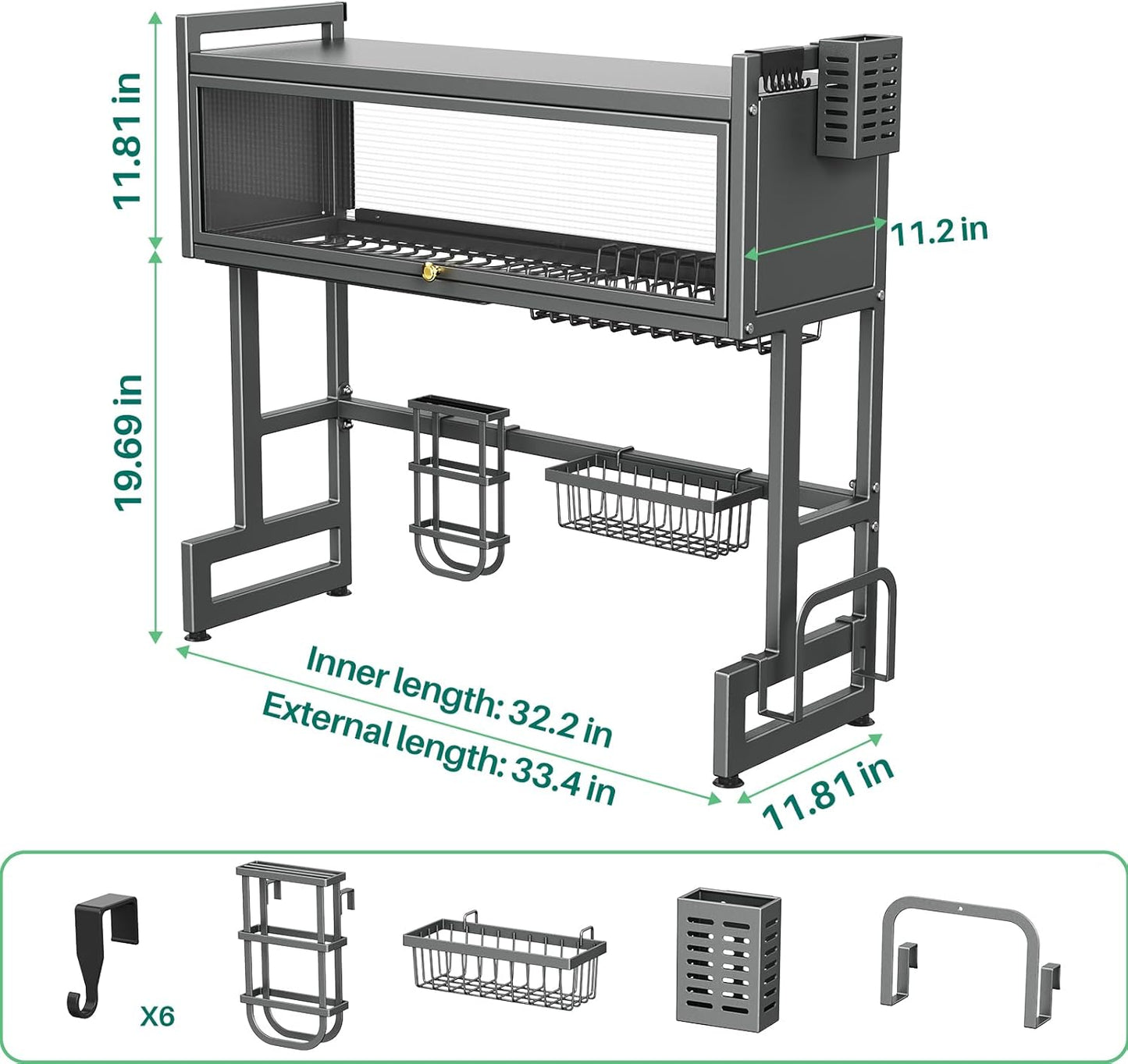 3 Tier Over The Sink Dish Drying Rack