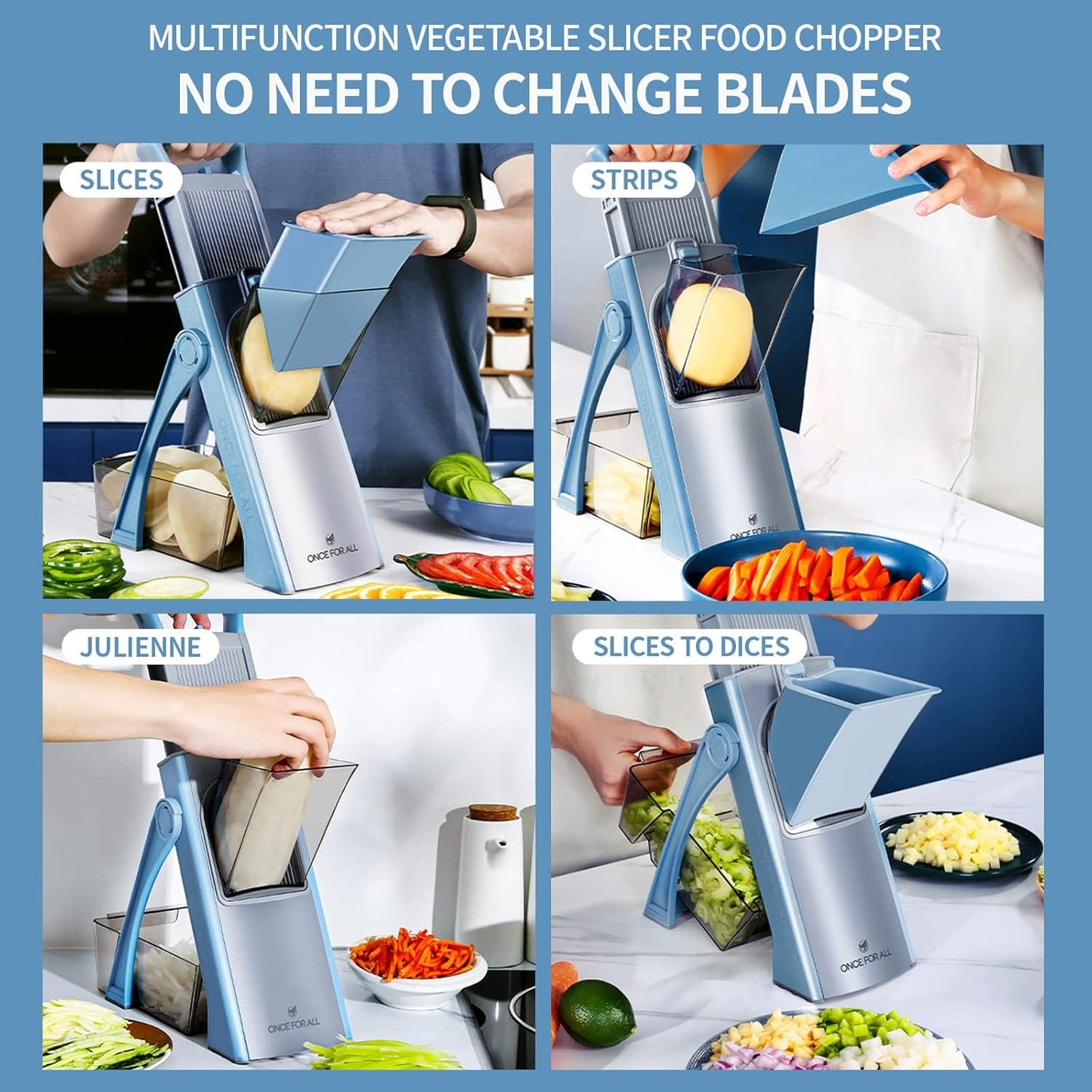 ONCE FOR ALL Safe Mandoline Slicer Plus