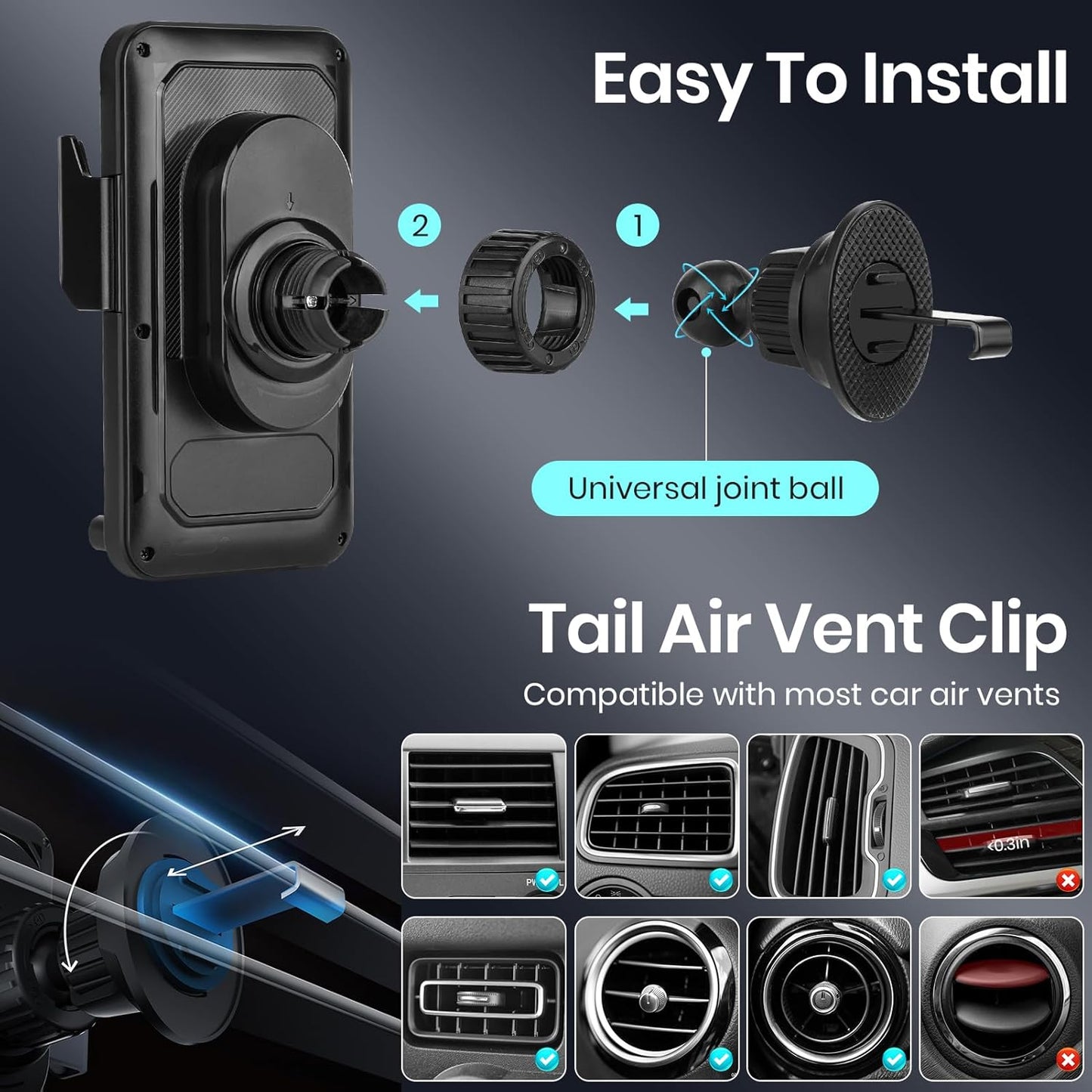 Auto-Clamping Car Phone Holder & Charger