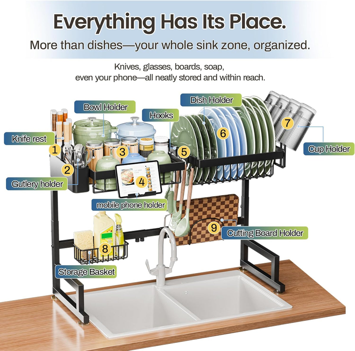 Over The Sink Dish Drying Rack