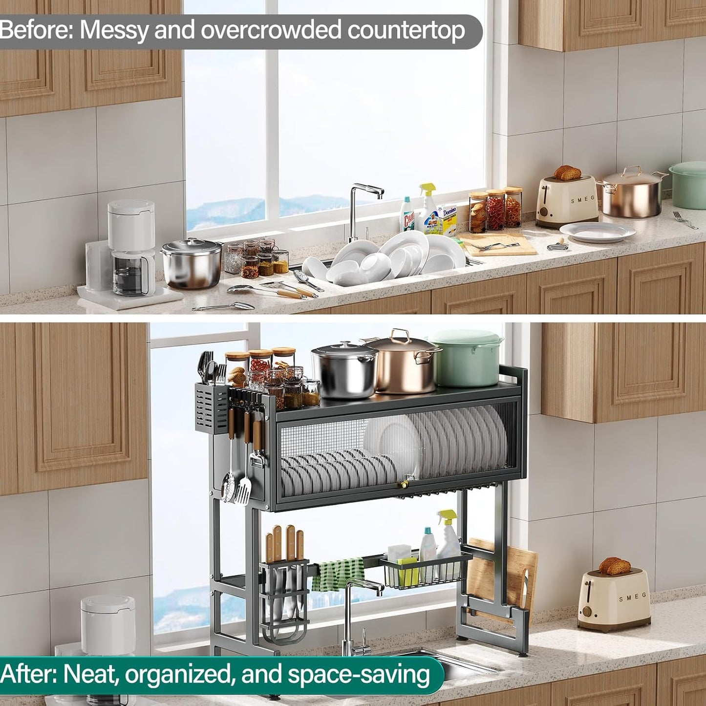 3 Tier Over The Sink Dish Drying Rack