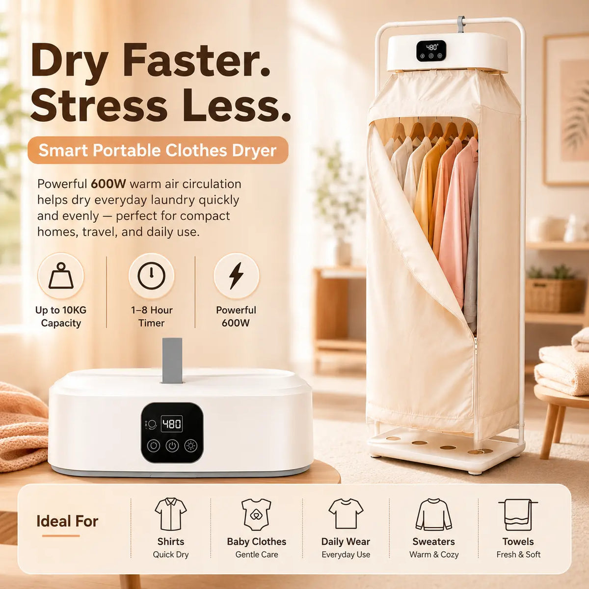AiroDry™ Pro - Smart Portable Clothes Dryer