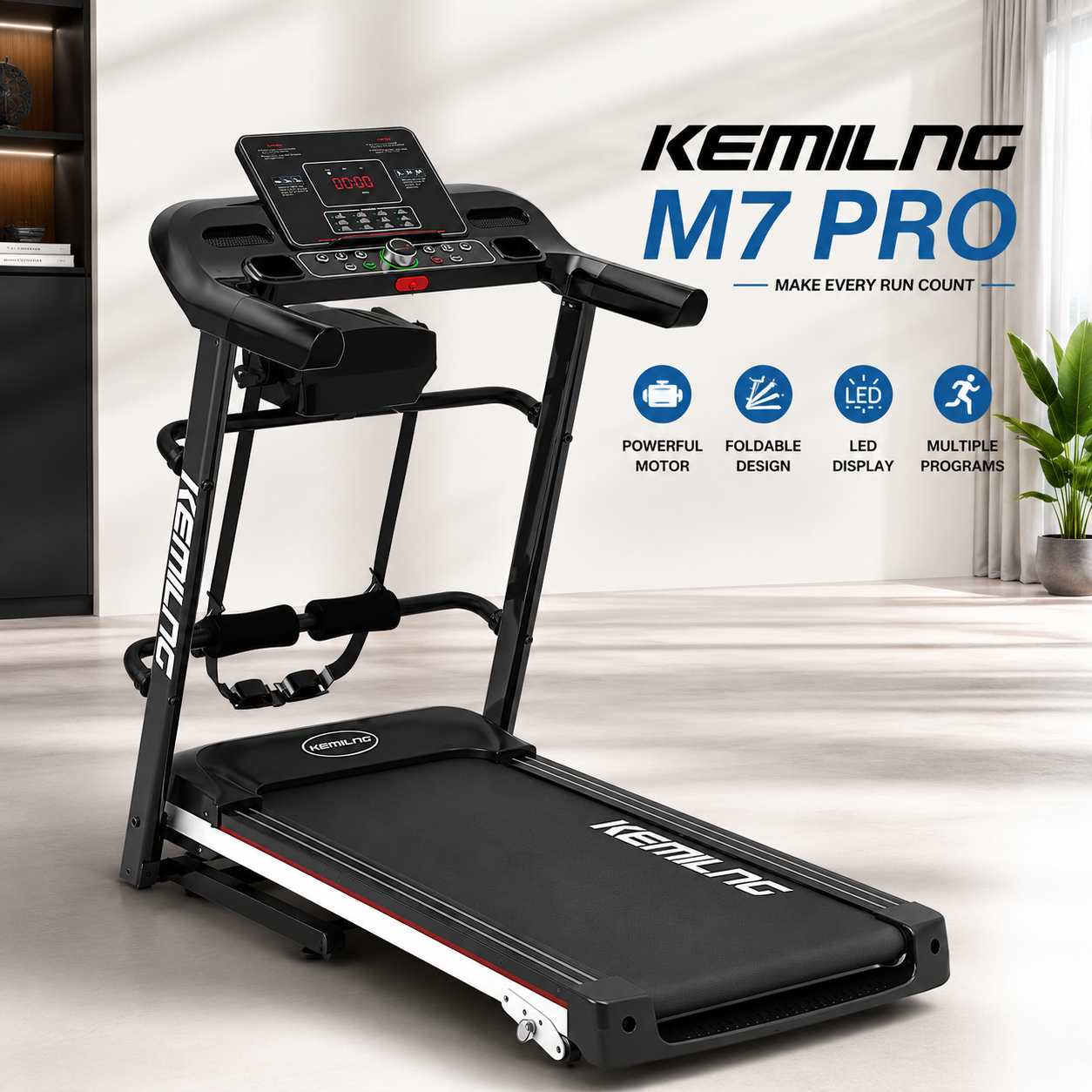KEMILNG M7 Pro Foldable Multi-functional Treadmill